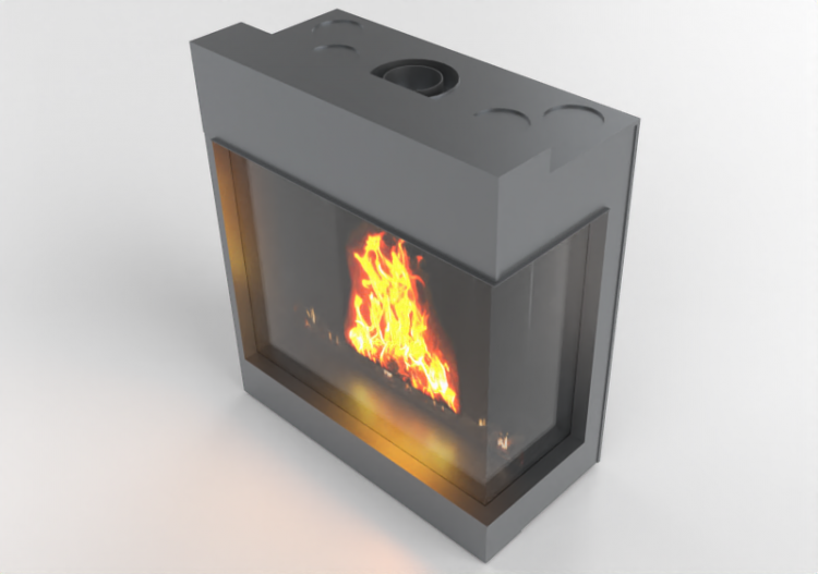 Camini 3D - Caminetto a gas - Barbas Bellfires - Corner...