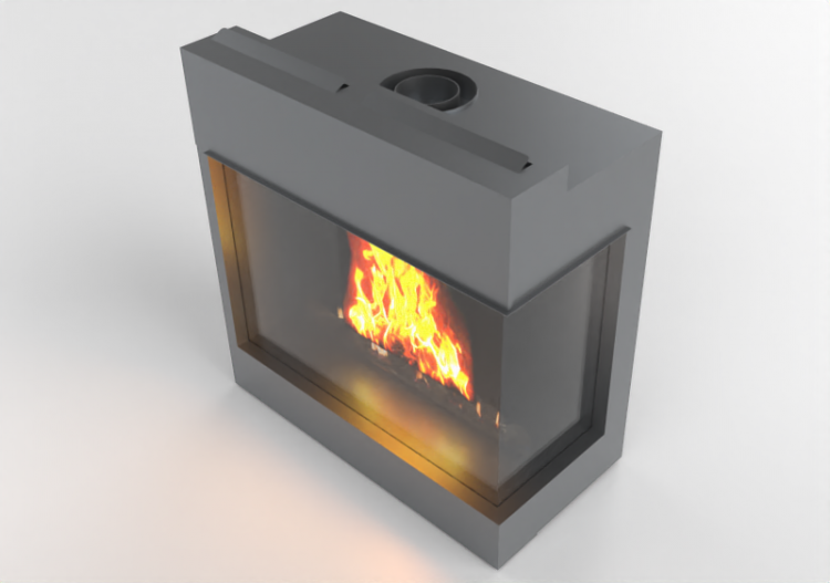 Chimneys and chimney pots 3D - Gas fireplace - Barbas...