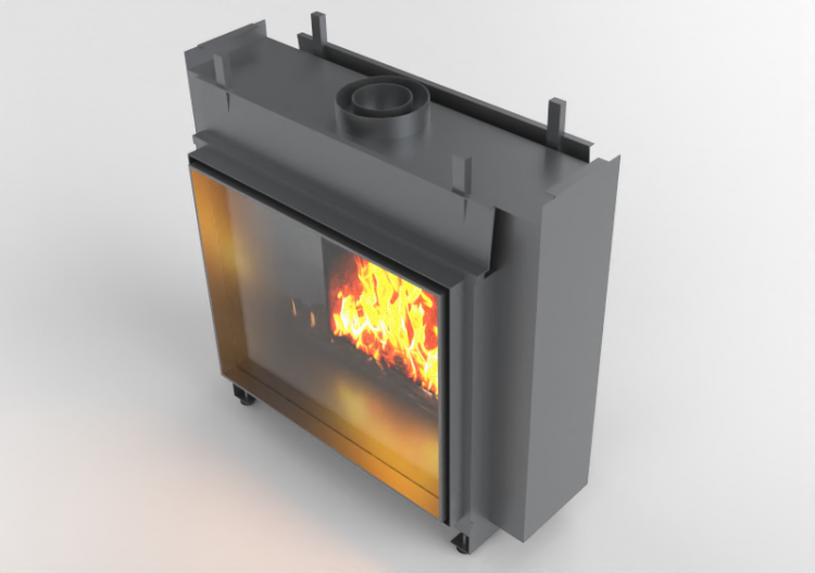 Chimneys and chimney pots 3D - Gas fireplace - Barbas...