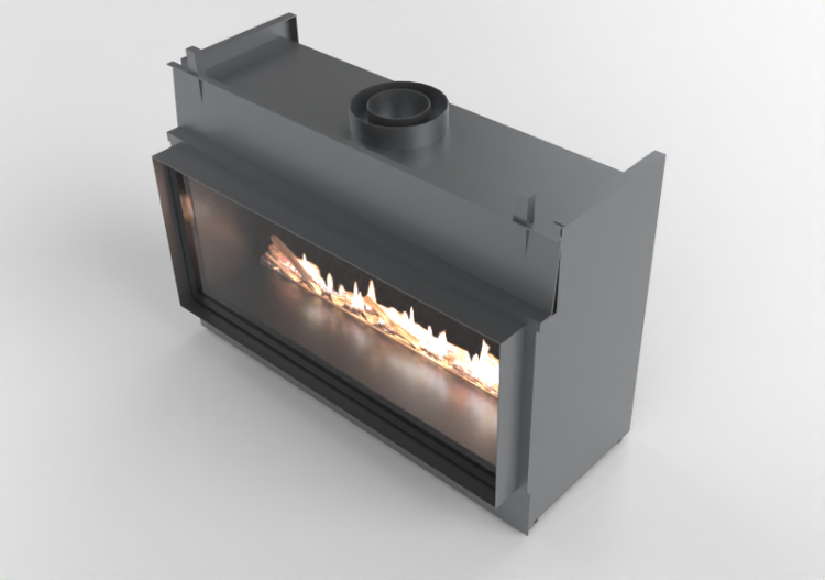 Chimneys and chimney pots 3D - Gas fireplace - Barbas...
