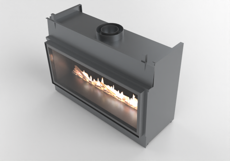 Chimneys and chimney pots 3D - Gas fireplace - Barbas...