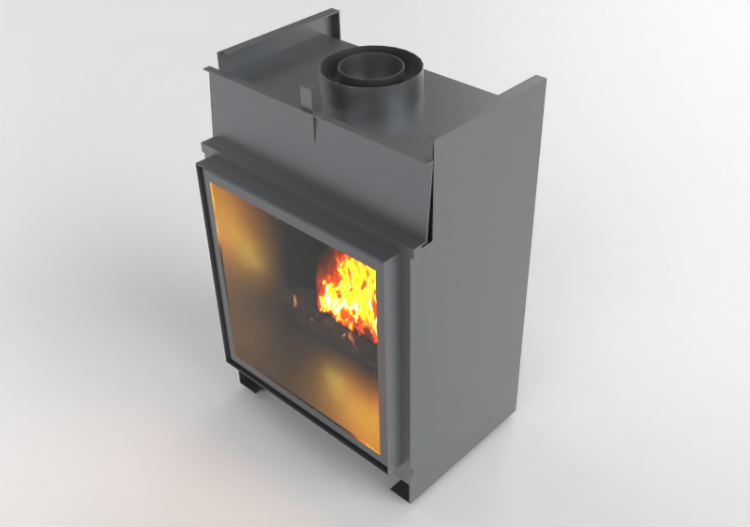 Chimneys and chimney pots 3D - Gas fireplace - Barbas...