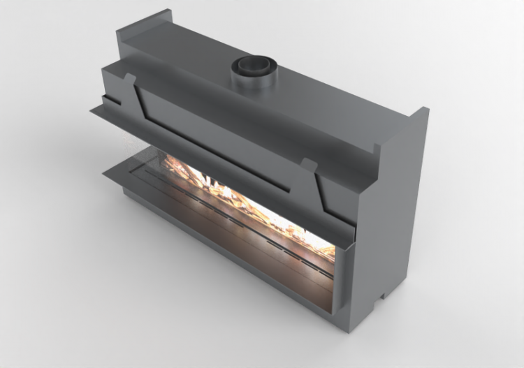 Chimneys and chimney pots 3D - Gas fireplace - Barbas...