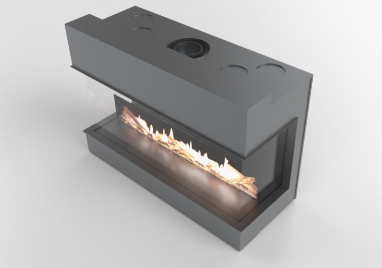 Chimneys and chimney pots 3D - Gas fireplace - Barbas...