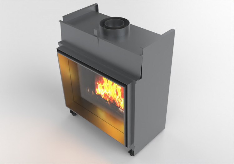 Chimneys and chimney pots 3D - Gas fireplace - Barbas...