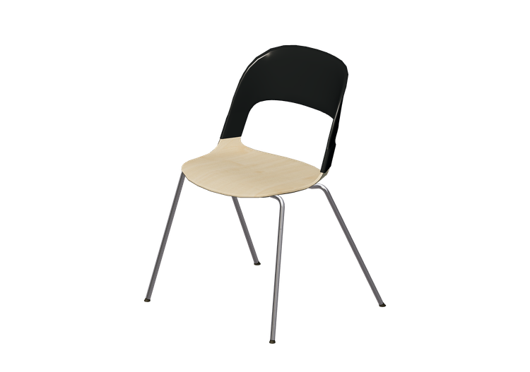 Cadeira 3D - Cadeira com assento de madeira - Fritz Hansen... Cadeira 3D - Cadeira com assento de madeira - Fritz Hansen...