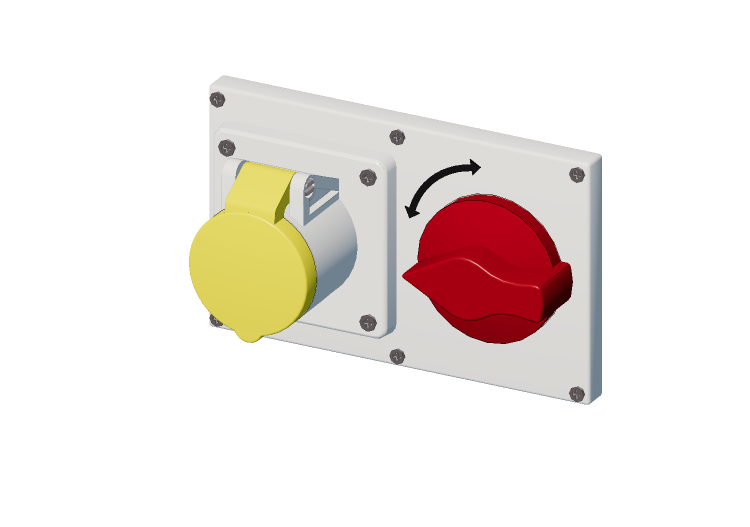 Prise verrouillable horizontale avec interrupteur IP 44 100... Prise verrouillable horizontale avec interrupteur IP 44 100...
