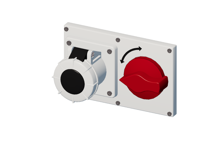 Tomada blindada horizontal com interruptor IP 67 480 V -... Tomada blindada horizontal com interruptor IP 67 480 V -...