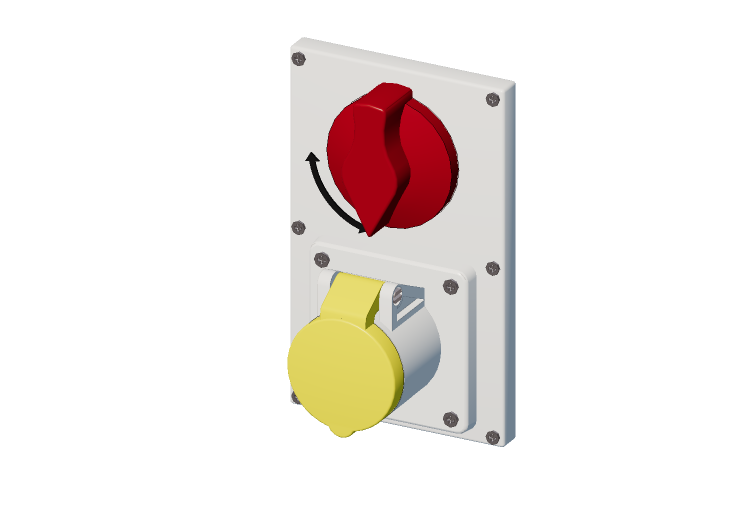 Prise verrouillable verticale avec interrupteur IP 44 100 V... Prise verrouillable verticale avec interrupteur IP 44 100 V...