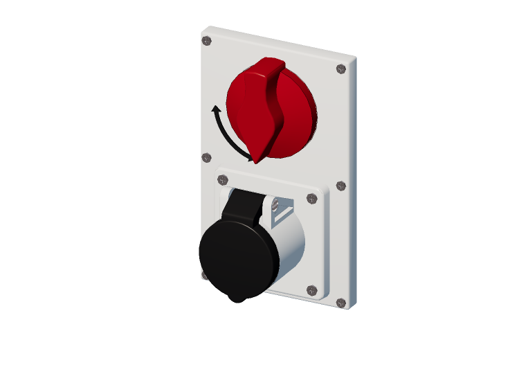 Prise verrouillable verticale avec interrupteur IP 44 480 V... Prise verrouillable verticale avec interrupteur IP 44 480 V...