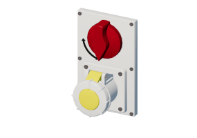 Presa interbloccata verticale con interruttore IP 67 100 V - 130 V