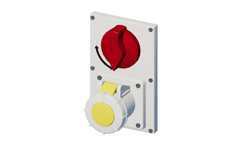 Prise verrouillable verticale avec interrupteur IP 67 100 V... Prise verrouillable verticale avec interrupteur IP 67 100 V...