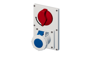 Prise verrouillable verticale avec interrupteur IP 67 200 V - 250 V