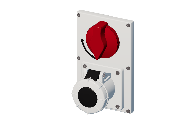 Toma vertical interbloqueada con interruptor IP 67 480 V -... Toma vertical interbloqueada con interruptor IP 67 480 V -...