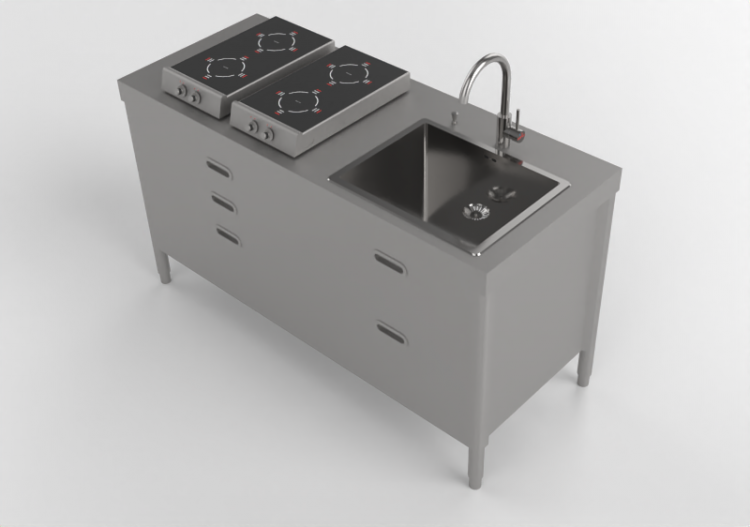 Cozinhas 3D - Cozinha componível - Alpes Inox - ACCA...