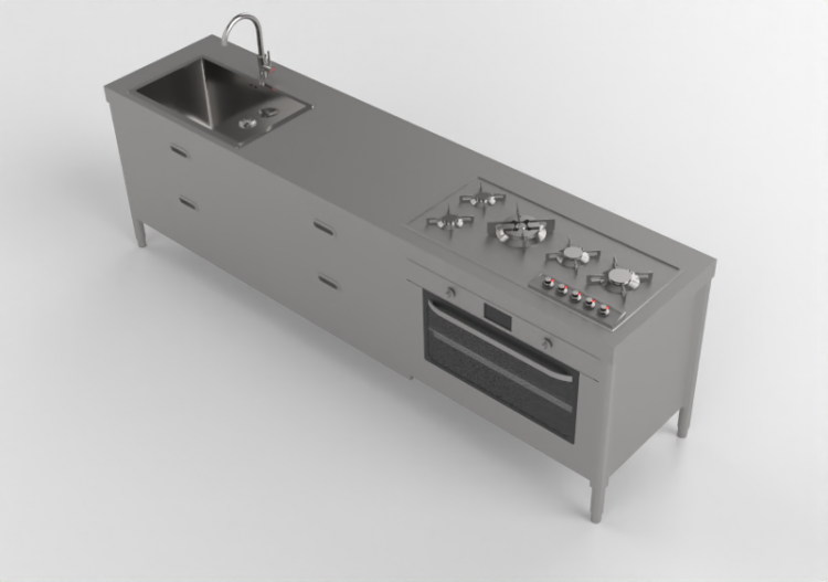 Cuisine 3D - Cuisine modulaire - Alpes Inox - ACCA software