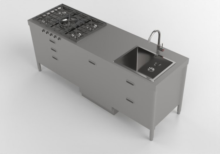 Cocinas 3D - Cocina componible - Alpes Inox - ACCA software