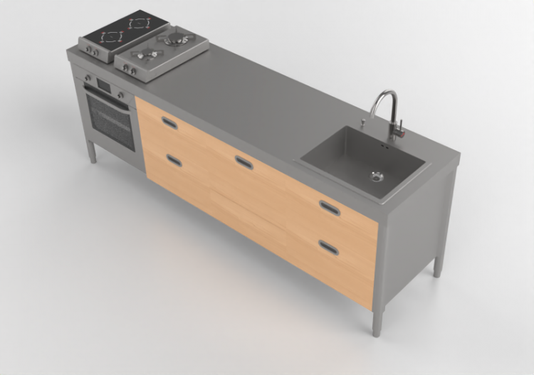 Cocinas 3D - Cocina componible - Alpes Inox - ACCA software