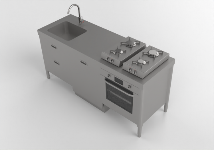 Cuisine 3D - Cuisine modulaire - Alpes Inox - ACCA software