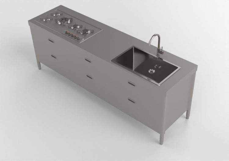 Cozinhas 3D - Cozinha componível - Alpes Inox - ACCA...