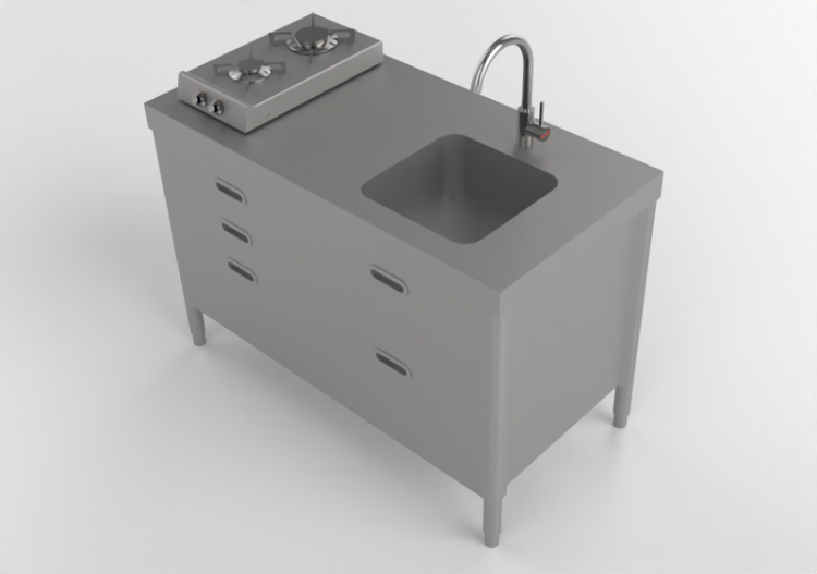 Cozinhas 3D - Cozinha componível - Alpes Inox - ACCA...