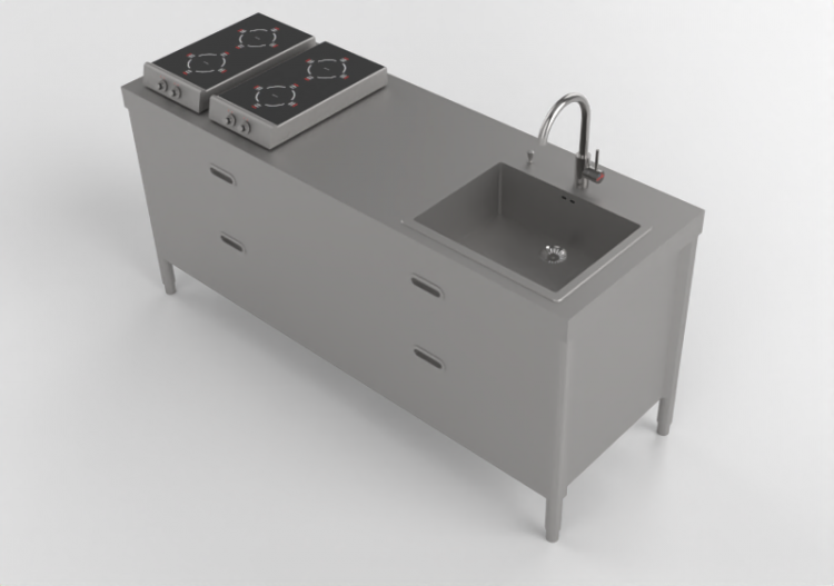 Cucine 3D - Cucina componibile - Alpes Inox - ACCA software