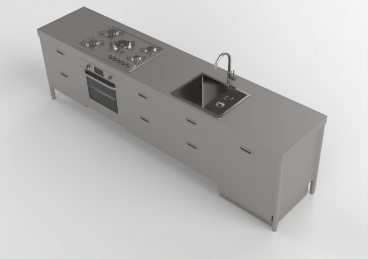 Cuisine 3D - Cuisine modulaire - Alpes Inox - ACCA software