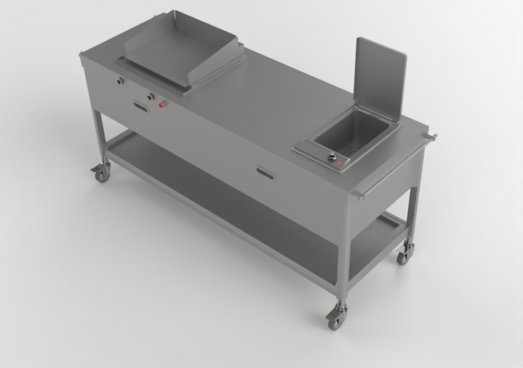 3D Kitchens - Gas grill with fryer - Alpes Inox - ACCA...