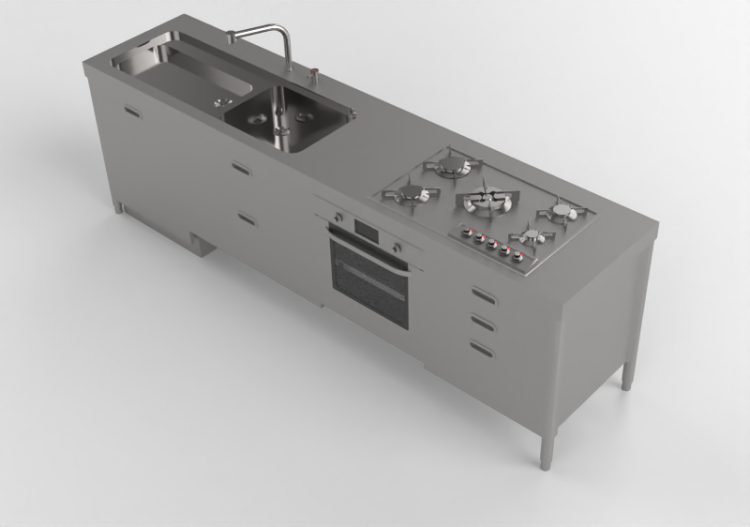 Cocinas 3D - Cocina componible - Alpes Inox - ACCA software