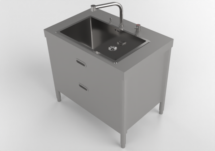 3D Spülbecken - Spülbecken mit Schubladen - Alpes Inox -...