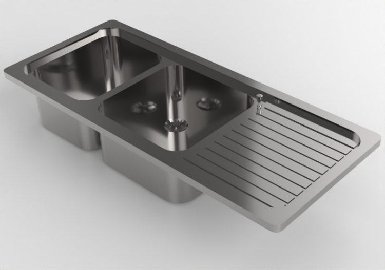 3D Spülbecken - Spülbecken aus Metall - Alpes Inox -...