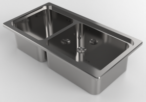 3D Spülbecken - Spülbecken aus Metall - Alpes Inox - F+599+2V