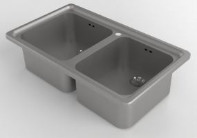 3D Spülbecken - Spülbecken aus Metall - Alpes Inox - 87+2V
