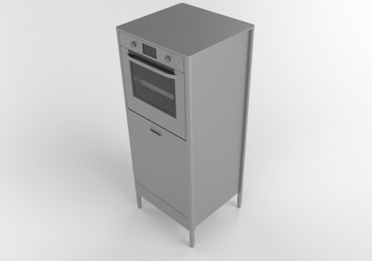 3D Säulen - Hochschrank mit Backofen und Spülmaschine -...