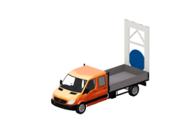Automóveis 3D - Caminhão aberto con sinal de segurança