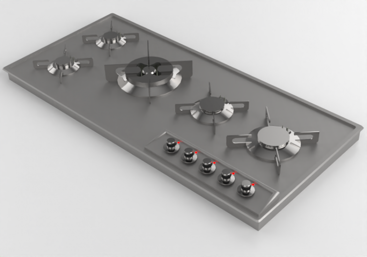 Elettrodomestici 3D - Fornello a gas - Alpes Inox -...