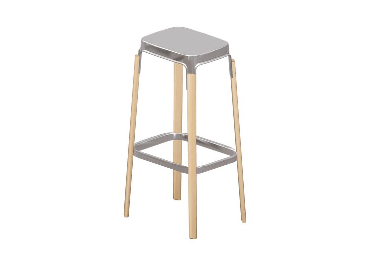Chaises 3D - Tabouret - Herman Miller - Steelwood-M -... Chaises 3D - Tabouret - Herman Miller - Steelwood-M -...