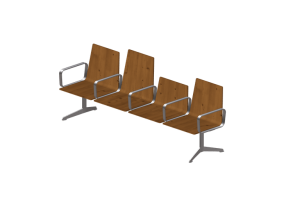 Sillas 3D - Hilera de sillas 3 plazas - Hitch Mylius - hm213h