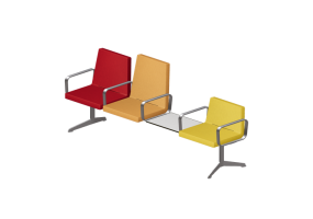 Sillas 3D - Hilera de sillas 3 plazas y mesa de apoyo - Hitch Mylius - hm213f