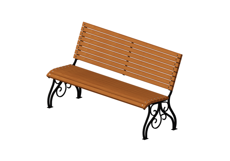 Panchine e Fioriere 3D - Panchina in legno e metallo... Panchine e Fioriere 3D - Panchina in legno e metallo...