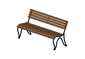 Bancos 3D - Banco de madeira e metal 150x60x76cm - Hobbyka &ndash; Volna