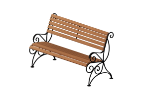 Bancos y Macetas 3D - Banco de madera y hierro 150x70x85cm - Hobbyka &ndash; Orchid