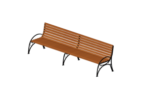 Bancos y Macetas 3D - Banco de madera y hierro 300x75x84cm - Hobbyka &ndash; Boulevard