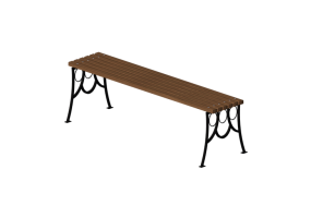 Bancos y Macetas 3D - Banco sin respaldo de madera y hierro 150x44x48cm - Hobbyka &ndash; Olympic
