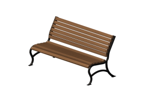 Bancos y Macetas 3D - Banco de madera y hierro 150x70x76cm - Hobbyka &ndash; Vector