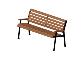 Bancos y Macetas 3D - Banco de madera y hierro 150x60x80cm - Hobbyka &ndash; Modern