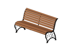3D Sitzbänke und Pflanzengefäße - Holz- und Metallbank 150x60x76cm - Hobbyka – Athina UNI