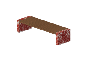 Bancos 3D - Banco de madeira e metal 200x62x45cm - Hobbyka &ndash; HS-010