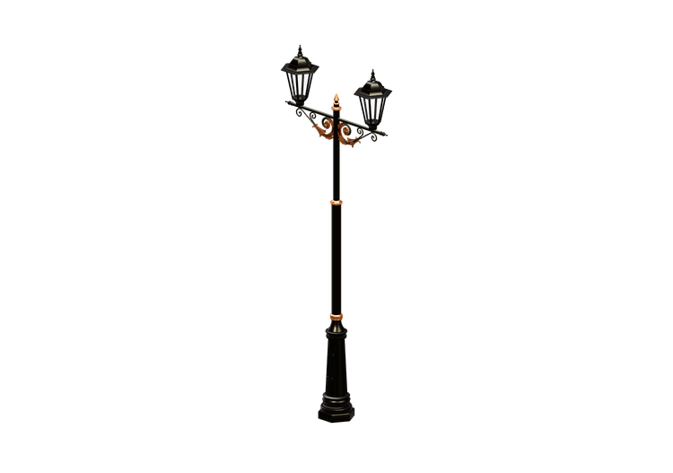 Réverbères routiers 3D - Réverbère avec deux lampes -... Réverbères routiers 3D - Réverbère avec deux lampes -...