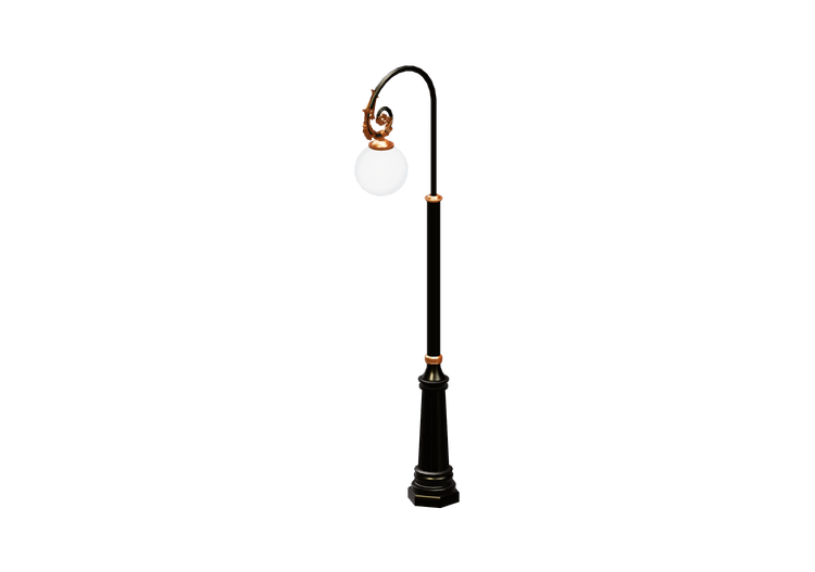 3D Street Lights - Steel lamppost with single light -... 3D Street Lights - Steel lamppost with single light -...
